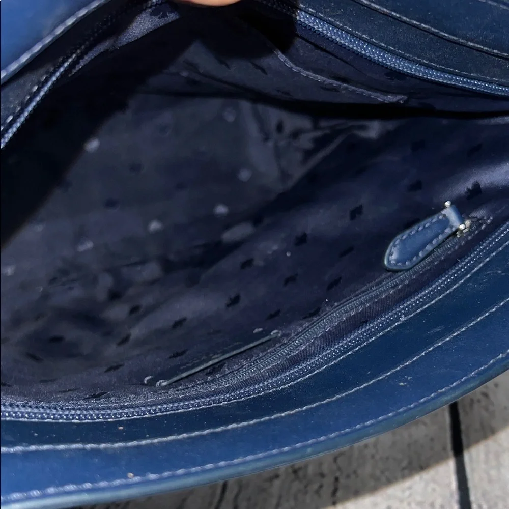 * Kate Spade New York Jana tote bag in navy smooth leather with a tassel detail